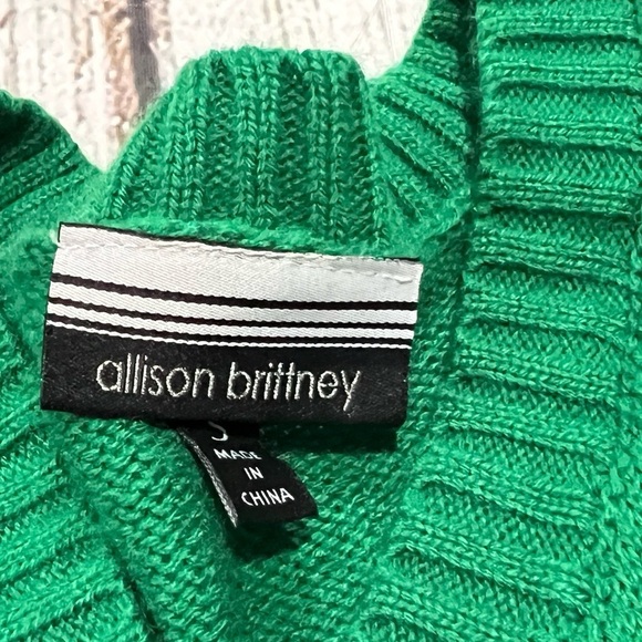 Women's Rudolph Red Nose Reindeer Green Christmas Sweater Ugly - Picture 5 of 7